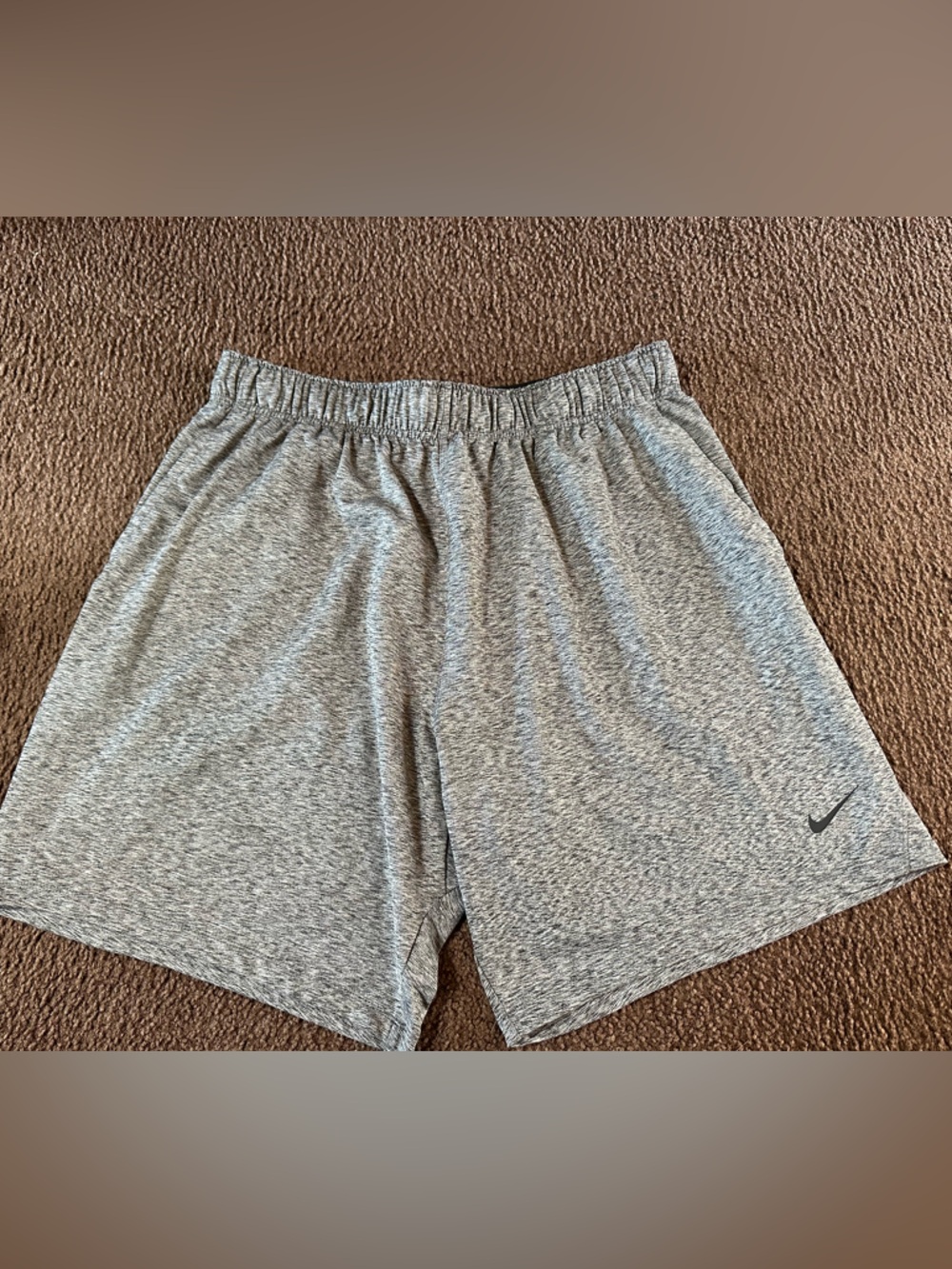 Nike Gray Yoga Dri-FIT Shorts with Black Waistband